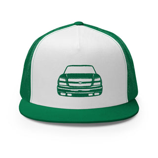 Chevy Silverado Embroidered Flat Bill Meshback Trucker Cap