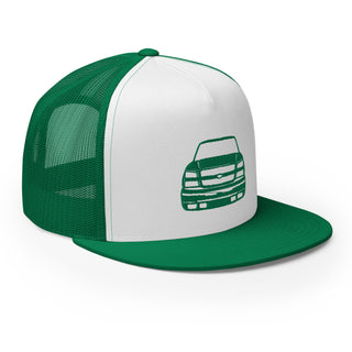 Chevy Silverado Embroidered Flat Bill Meshback Trucker Cap