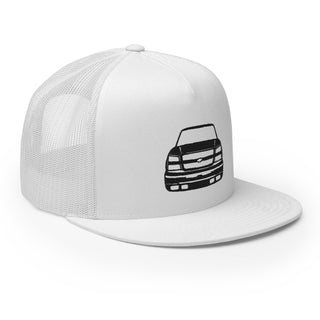 Chevy Silverado Embroidered Flat Bill Meshback Trucker Cap