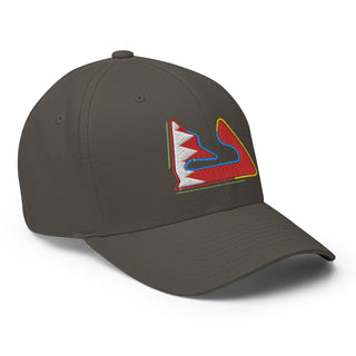 Bahrain Circuit Sectors with DRS Zones and Flag F1 Embroidered Flexfit Cap