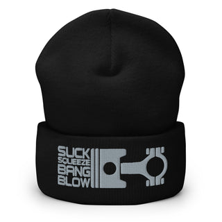 Suck Squeeze Bang Blow Embroidered Cuffed Beanie