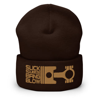 Suck Squeeze Bang Blow Embroidered Cuffed Beanie