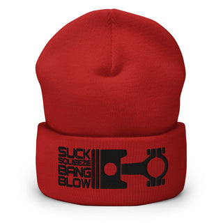 Suck Squeeze Bang Blow Embroidered Cuffed Beanie