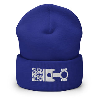 Suck Squeeze Bang Blow Embroidered Cuffed Beanie