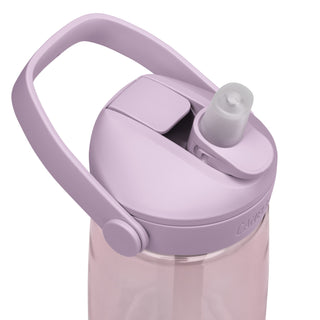 Close-up of Drag Queen Camelbak water bottle lilac pink lid and flip straw