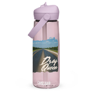 Drag Queen CamelBak water bottle in lilac pink with drag strip design
