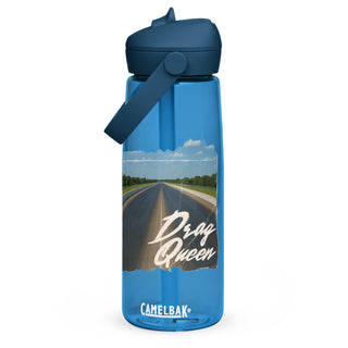 Drag Queen CamelBak water bottle in oxford blue with drag strip design
