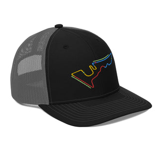 Circuit of the Americas (COTA) Circuit Sectors with DRS Zones F1 Embroidered Meshback Trucker Cap