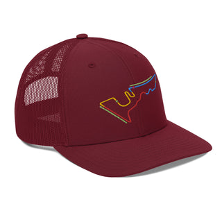 Circuit of the Americas (COTA) Circuit Sectors with DRS Zones F1 Embroidered Meshback Trucker Cap