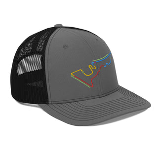 Circuit of the Americas (COTA) Circuit Sectors with DRS Zones F1 Embroidered Meshback Trucker Cap