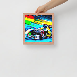 Colorful F1 Car Framed Poster