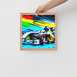 Colorful F1 Car Framed Poster