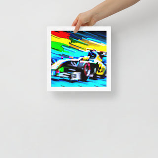 Colorful F1 Car Framed Poster