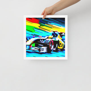 Colorful F1 Car Framed Poster