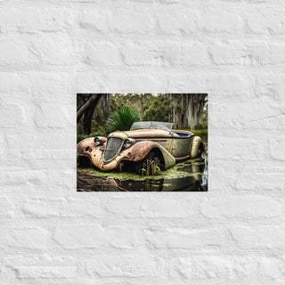 Abandoned Vintage Roadster in the Bayou Poster