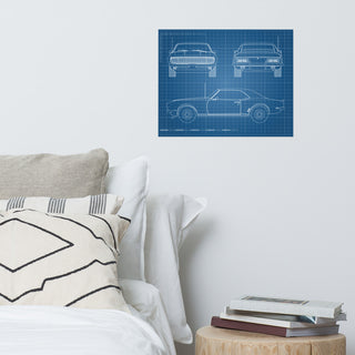 68 Camaro Blueprint Poster
