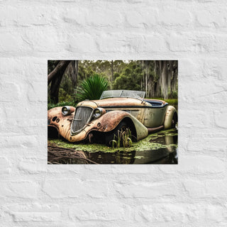 Abandoned Vintage Roadster in the Bayou Poster