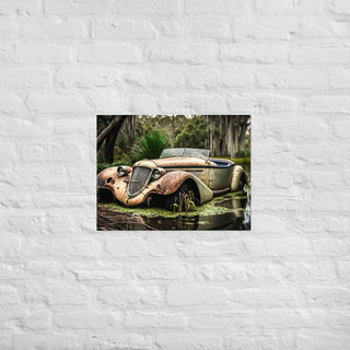 Abandoned Vintage Roadster in the Bayou Poster