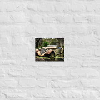 Abandoned Vintage Roadster in the Bayou Poster
