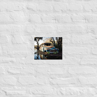 Abandoned Blue Classic Car in the Bayou Poster