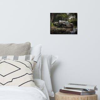 Abandoned Vintage Car in the Bayou Painting Metal Print