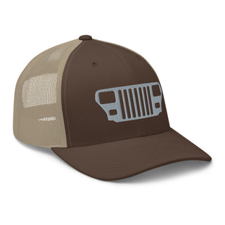 Jeep YJ Grill Embroidered Trucker Cap