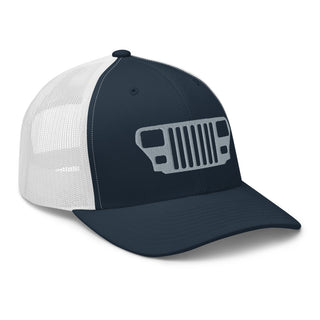 Jeep YJ Grill Embroidered Trucker Cap