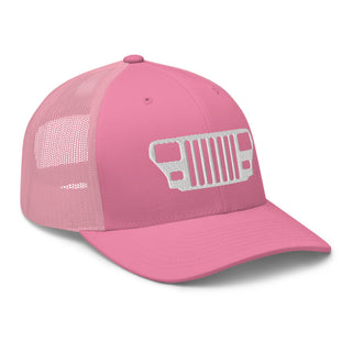 Jeep YJ Grill Embroidered Trucker Cap