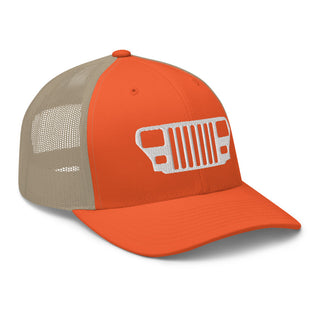 Jeep YJ Grill Embroidered Trucker Cap