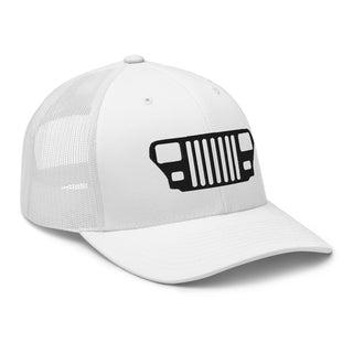 Jeep YJ Grill Embroidered Trucker Cap