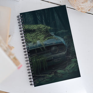 Abandoned Muscle Car in a Forest Spiral Notebook