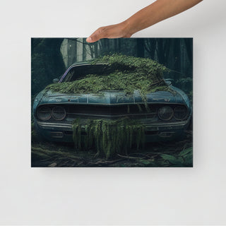 Abandoned Muscle Car in a Forest Slim Canvas