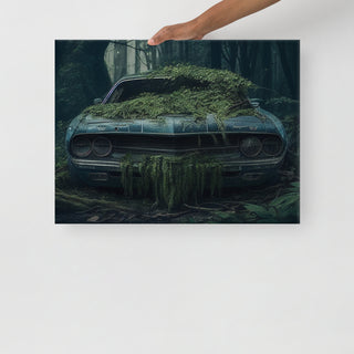 Abandoned Muscle Car in a Forest Slim Canvas