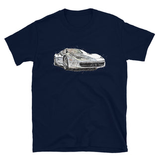 Sketched Ferrari 458 Italia Short-Sleeve Unisex T-Shirt